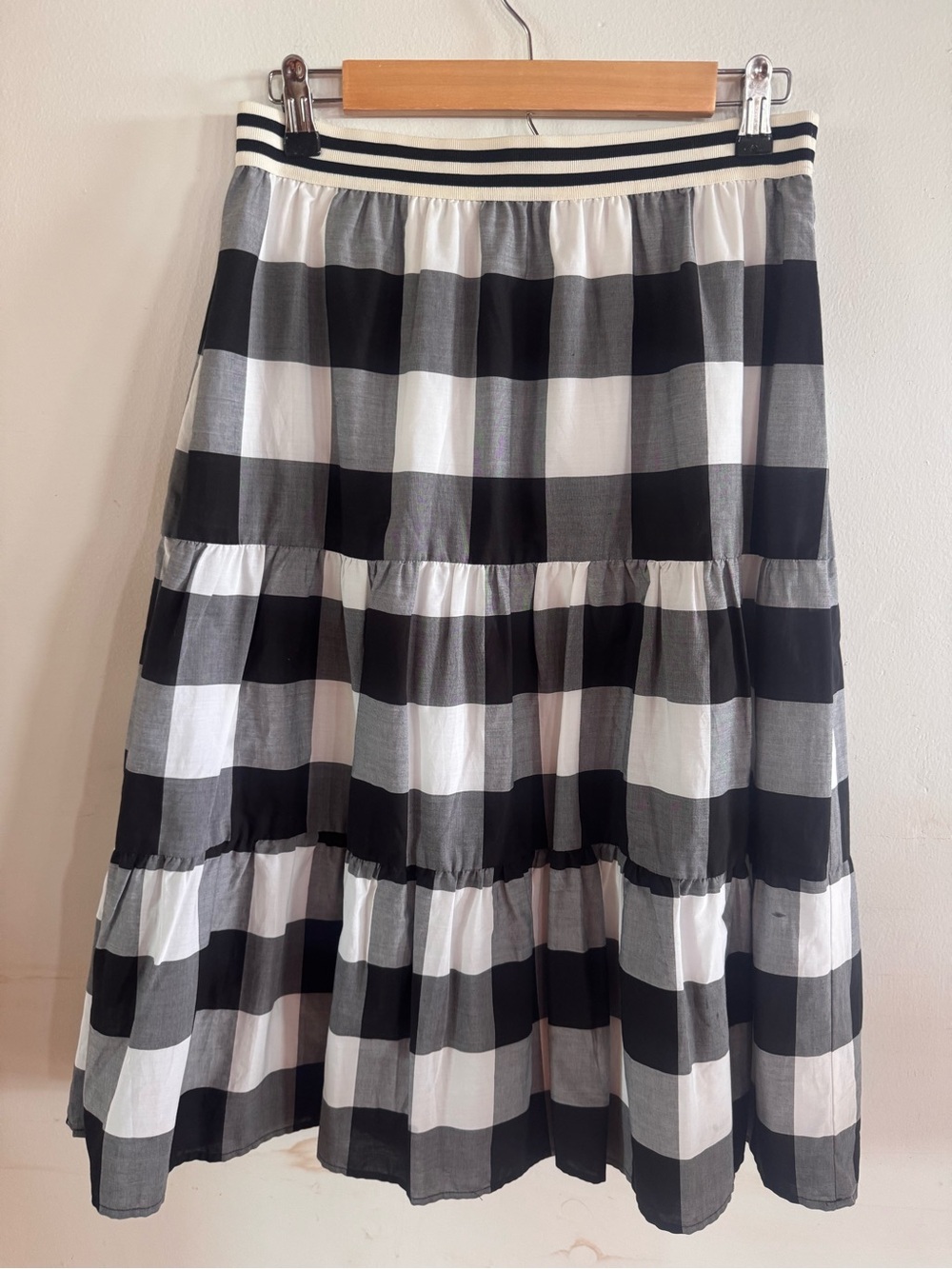 Talbots Women’s Mp Checked Midi Skirt Prairie Boho Preppy Fall Career